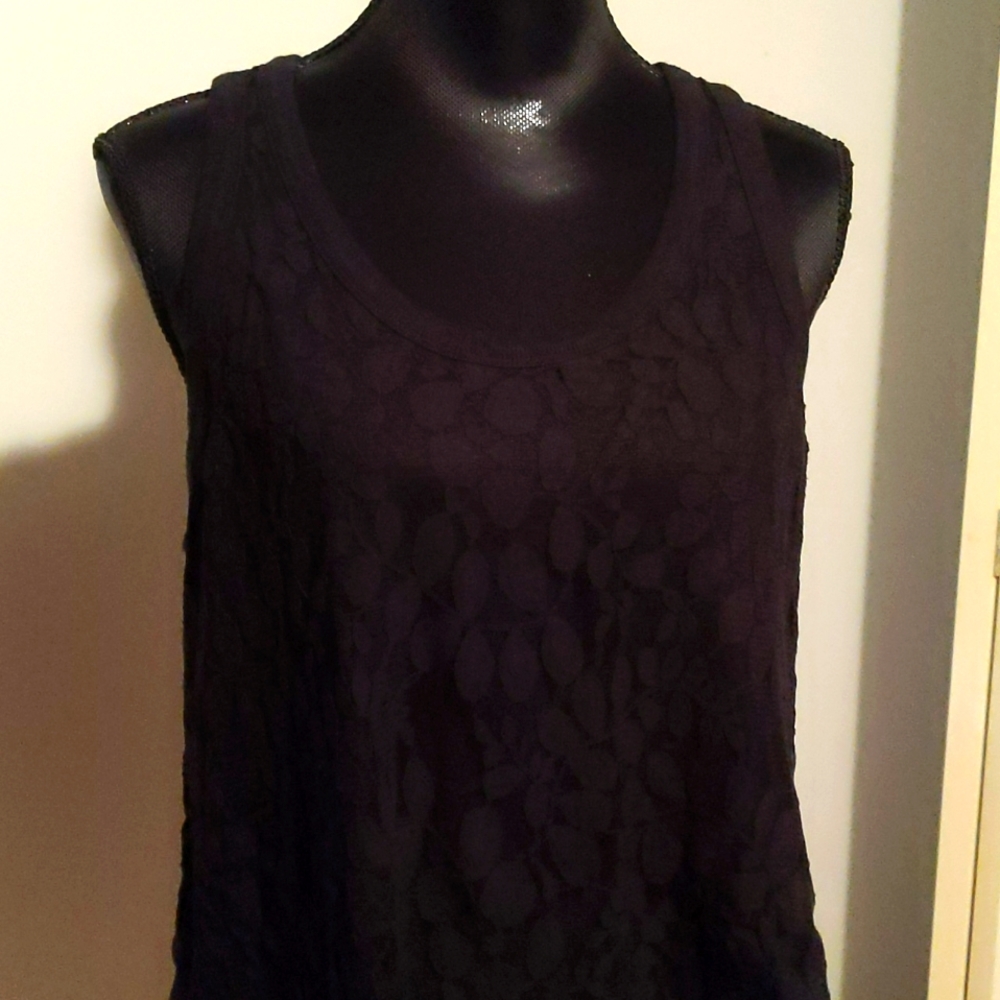 Black on Black Lace Tank Size Large